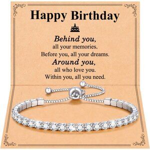 Elegant Stainless Steel Tennis Bracelet for Women - Adjustable Gift Idea for Her